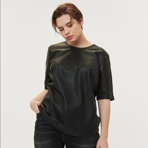 Universal Standard PIAVE LEATHERETTE TOP BLACK XL